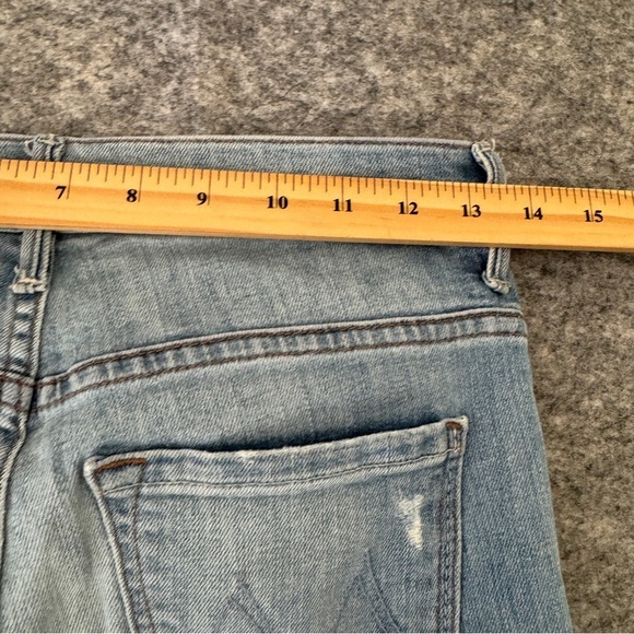 MOTHER Insider Crop Step Fray Jeans Blue Size 25 Raw Hem Some Marks - Picture 8 of 16